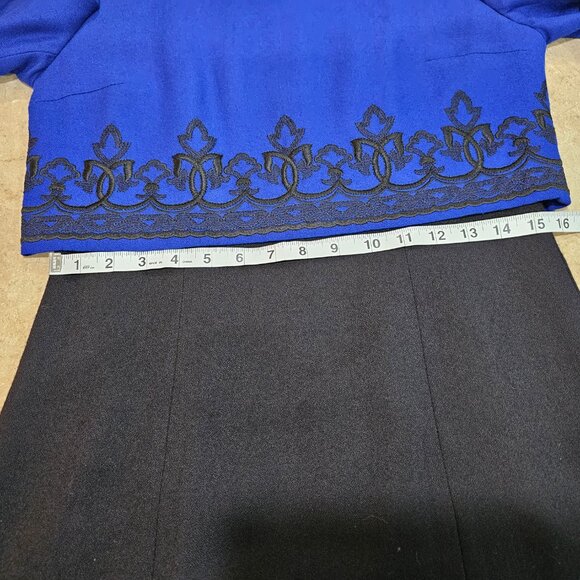 Vintage Women's Talbots Petites Rayon Wool Embroidered Dress Size 6 Made in USA - Picture 4 of 7